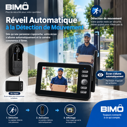 BIMO Vision™ | Sonnette vidéo avec écran, sans Wi‑Fi