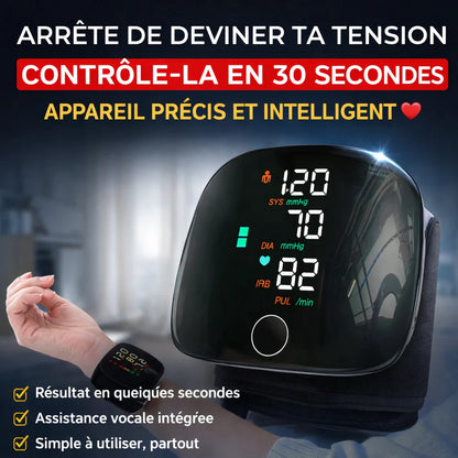 Tensiomètre Intelligent Haute Précision  Mesure rapide en 30 secondes • Assistance vocale • Écran HD • Batterie rechargeable